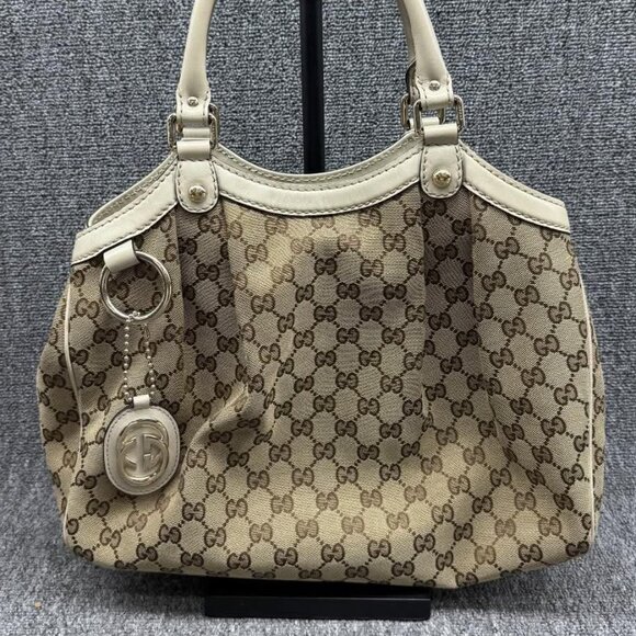 Gucci Sukey Canvas Leather Shoulder Bag 475-080725 - Picture 1 of 15